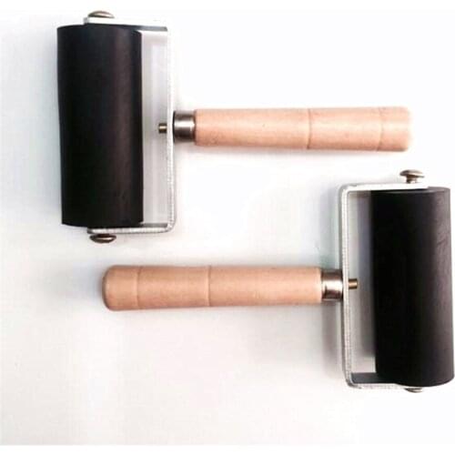 6cm Professional Rubber Roller Brayer Ink Painting Printmaking Roller Art Stamping Tool Wood Handle 1Pc Wholesale Dropshipping