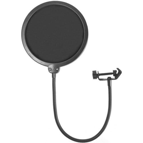 Professional clamp on microphone Pop Filter bilayer recording spray guard double mesh screen windscreen recording studio