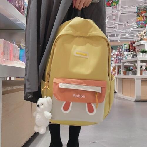 2021 Women Backpack for Cute Girls School Bag Student Nylon Bookbag Casual Female Rucksack Preppy Style Backpacks New Mochila