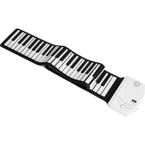 88 Keys Roll Up Piano Keyboard Folding Portable Keyboard with Pedal with Built-in Speaker for Beginners Kids EU Plug