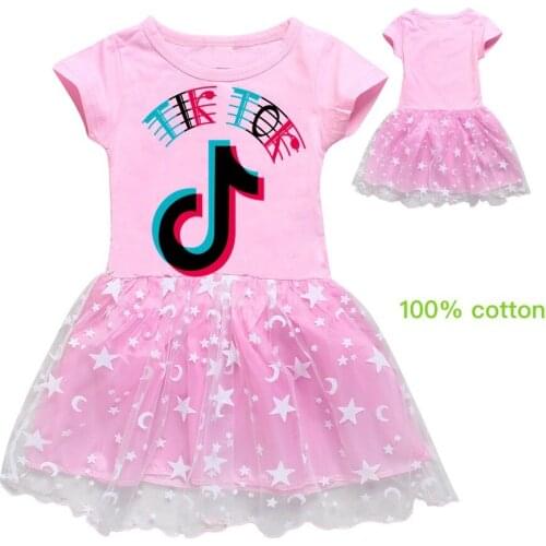 TIK TOK Kids Costume Dresses For Girls dress Children Wedding Tutu Dress Ball Grown Party Princess