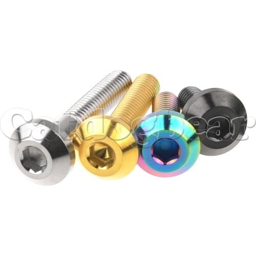 Catdogbear Titanium Bolt M6x12 15 20 25 30 35mm Hex Umbrella Head Screw for Bicycle Motorcycle Brake
