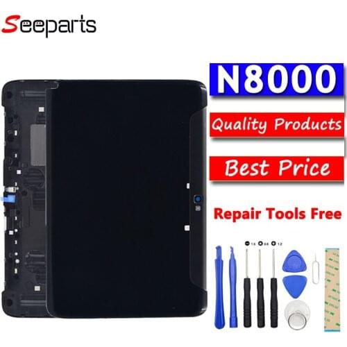 For Samsung Galaxy Tab 2 N8000 Back Battery Cover Rear Glass Housing Case+Adhesive Sticker Repaor Replacement Part N8000 case