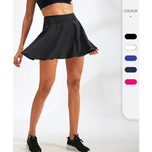 Womens Tennis Skirt With Inner Shorts Underpants Dancing Short Gym Womens Yoga Shorts 2 in 1 Sports Tennis Skirt Elastic Waist