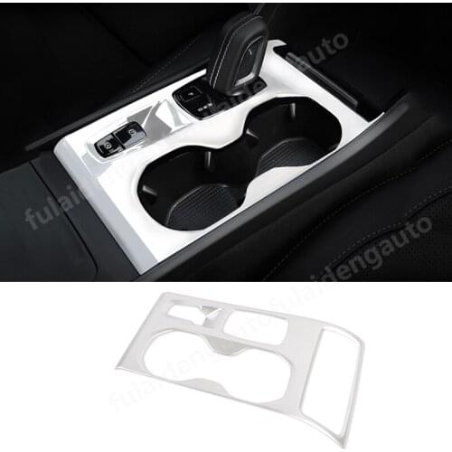 1pcs For Volvo XC40 2019-2020 Carbon Fiber ABS Matte Interior Central Gear Shift Frame Water Cup Holder Panel Cover Trim