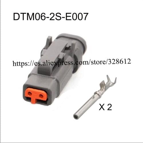 100SET/lot DTM06-2S-E007 car female Connector cable Terminal jacket auto socket 2 pin Connector automotive plug DJ70210YA-1-21