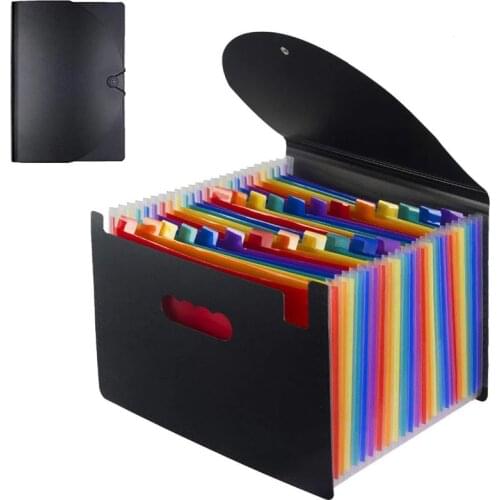 13/24Pockets Expanding File Folder A4 Large Plastic Expandable File Organizers Standing Accordions Folder for Documents Business