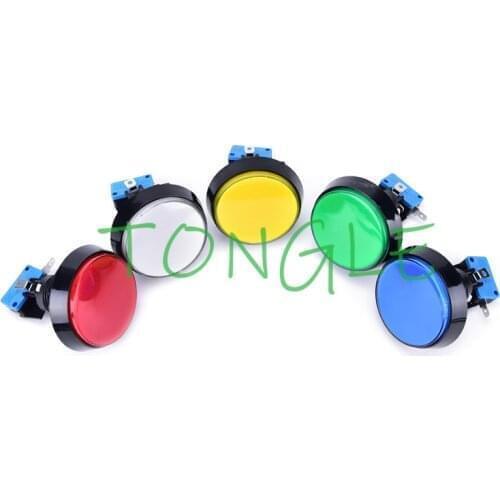 15PCS 5V 12V LED Illuminated Push Button 60mm Light Buttons With Microswitch Arcade Game Machine DIY Vending Machine Accessories