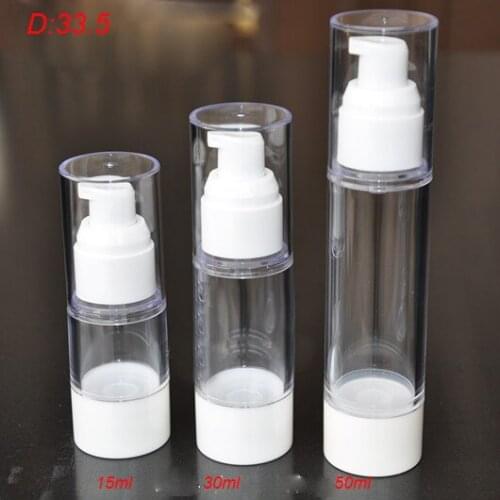 30ml clean airless pump bottle with white pump&bottom clean lid lotion bottle essence Refillable bottle Cosmetic Container