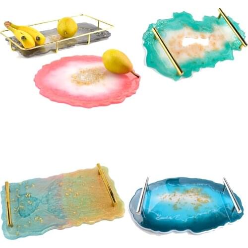4Pcs Irregular Silicone Resin Mold Tray Mold DIY Fruit Tray Epoxy Coaster Mold Jewelry Crafts
