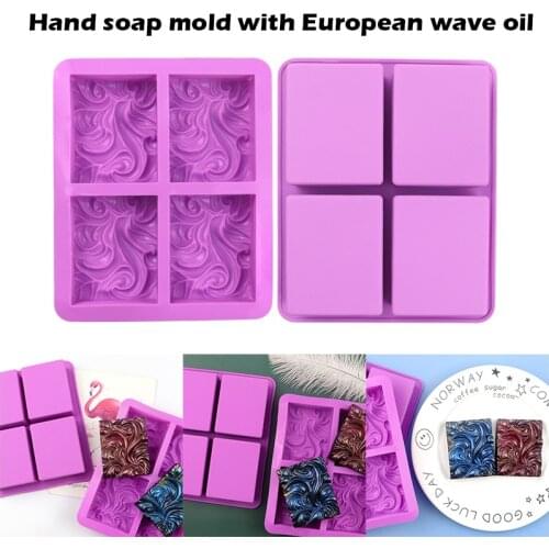 4 Wave Flower Silicone Mold Handmade Soap Mold Cake Mold Plaster Oil Essential Molds DIY Baking Aromatherapy Soap Mold 2021