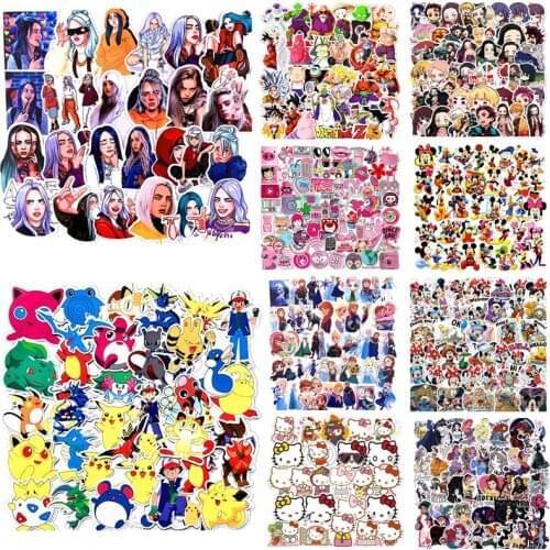 50pcs Pack PVC random Stickers For Kids Luggage Skateboard Laptop skateboard Cartoon Movies Sticker For