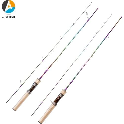 AI-SHOUYU Ultralight Fishing Rod UL Power Trout Spinning Rod Solid Tip 1.68m 1.8m Fast 1-8g 2-6lb Carbon Casting Rod