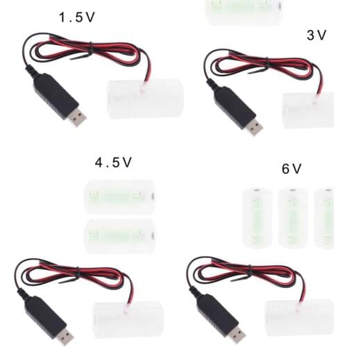 AM2 LR14 C Battery Eliminator 2m USB Powered Cable Replace 1 to 4pcs 1.5V C Size Battery for LED Candle Toy and more