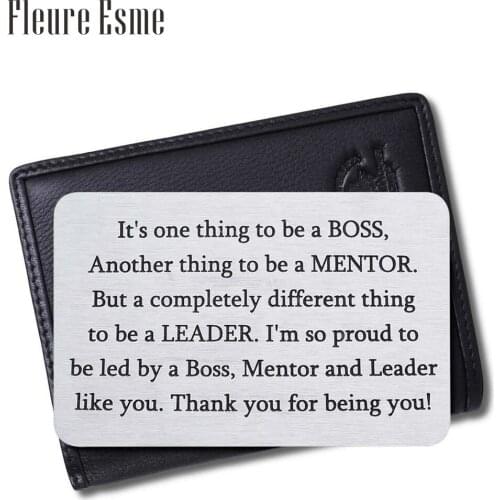 Appreciation Gifts Wallet Card for Mentor Leader Thank You Note Leaving Going Away Gifts Retirement Boss Birthday Gifts