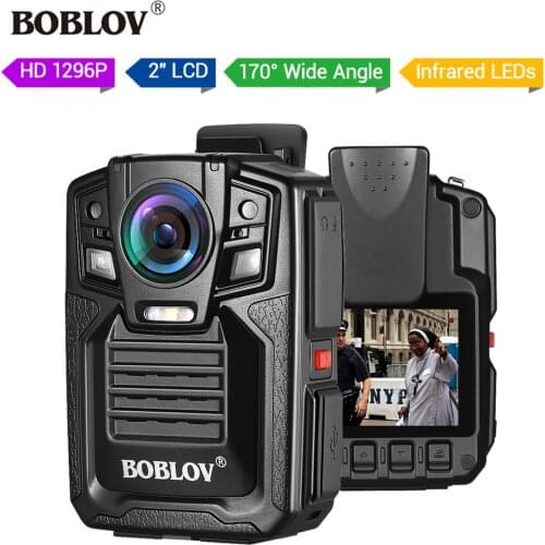 BOBLOV HD66-02 64GB GPS Body Camera HD 1296P Ambarella Wearable 2.0 LCD HDMI Police Mini Camera Video Recorder mini bodycam