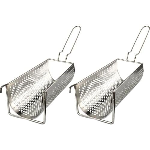 2 Pcs Large Frying Basket with Handle French Chicken Kitchen Restaurant