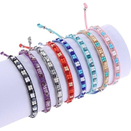 Bohemian Crystal Beads Friendship Braided Rope charm Bracelets for Women Charms Cotton Weave Rope Chain Bracelet Men Jewelry New
