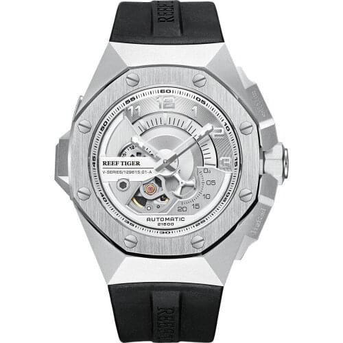 Reef Tiger luxury men watches,mens automatic wrist watch 10bar waterproof military wristwatches sport luminous clock RGA95S7