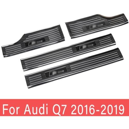 For Audi Q7 2016-2019 Threshold Sticker Inside Door Sill Welcome Pedal External Refit Interior Decoration Strip AL