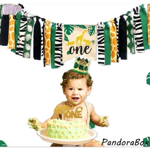 Newborn Photography Backdrops Wild One Baby Birthday Party High Chair Elephant Style Banner Baby Boy Photo Shoot Studio Backdrop