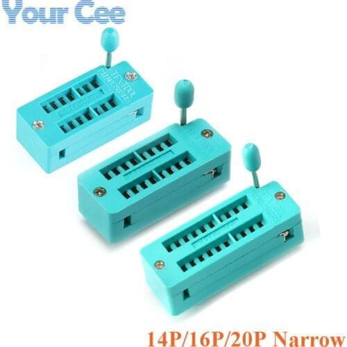 2pcs IC Sockets IC lock seat Test Universal Test Socket Narrow 14Pin/16Pin/20Pin ZIF Socket 14P/16P/20P
