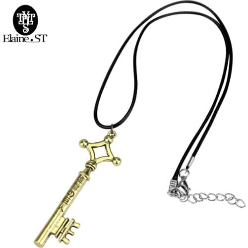 Hot Attack on Titan Metal Key Keychain Pendant Necklace Leather jewelry Cosplay Cartoon Toy Action Figure Christmas Gift