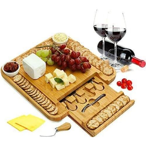Ceramic cheese board with fork bamboo wood dinner board bread board western steak tableware creative home furnishing