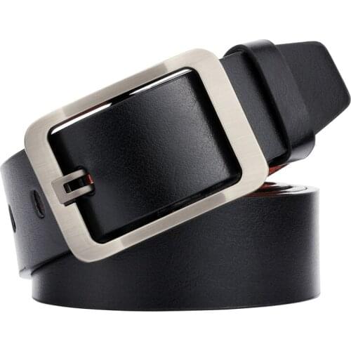 Cow leather mens premium belt mens belt new fashion classic retro pin buckle belt mens belt men