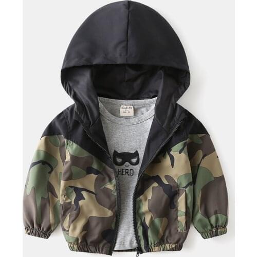 Boys Jackets Children Zipper Spring Windbreaker Kids Fashion Print Thin Coat Infant Waterproof With Hoodies For 1-7year Old Boys