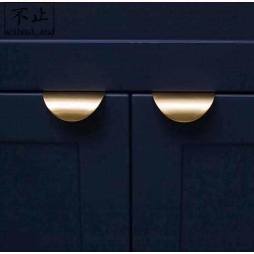 LKL Original Minimalist Nordic Brass Invisible Handle Wardrobe Cabinet Furniture Kitchen Cabinet Pulls Brass