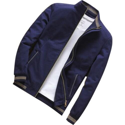 Mens Youth jacket Long sleeve stand collar casual coat tops