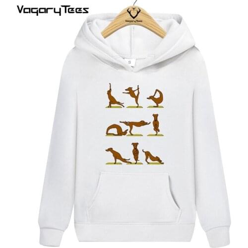 Greyhound Exercise Streetwear Print Men Casual Hoodies Animal Pug Dogs Prints Elastic Breathable Tops Asian size