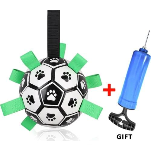 Dog Soccer Ball Indoor-Outdoor Interactive Dog Toy With Easy Grab Tabs Unique Fun Dog Tug Toy Dog Water Toy 2021 New