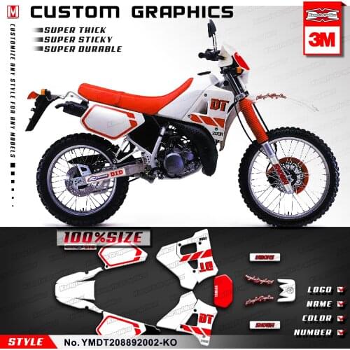 KUNGFU GRAPHICS Dirt Bike Motorcycle Decals Custom Stickers Kit Vehicle Wrap for DT 200R DT200R 1988 1989 1990 1991 1992