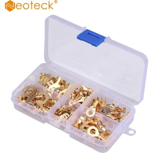 Neoteck 150PCS Cold Naked Terminal Block Non-Insulated Ring Fork U-type Assortment Kit Cable Wire Connector Crimp China