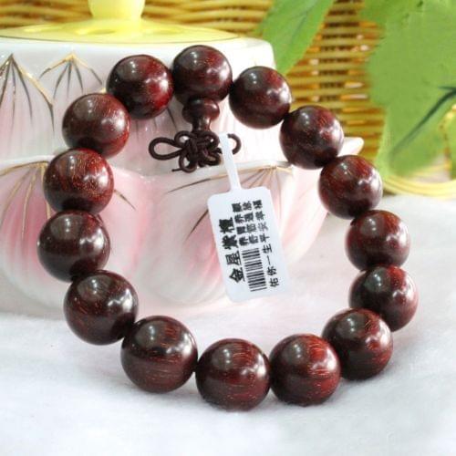 Nonsuch 15mm Lobular Red Sandalwood with Venus Beads Tibetan Buddhism Bracelet