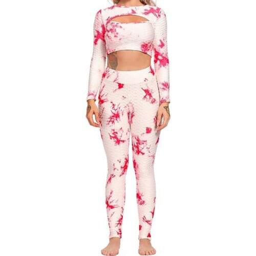 2021 New Pineapple Grid Long-Sleeved Trousers Tie-Dye Breathable Sports Running Yoga Pants H213121