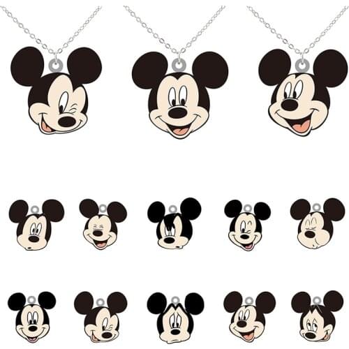 Disney Cartoon Mickey Avatar Fun Play Shape Pattern Epoxy Resin Necklace Cartoon Animation Pendant Accessories