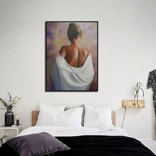 Sexy Womans Back Oil Canvas Painting Wall Art Nude Portrait Picture Posters Print Wallpaper Living Room Bedroom Decoration