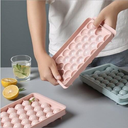 With cover ball ice grid plastic ice block mold refrigerator ice hockey mold ice box round ice mold ice box
