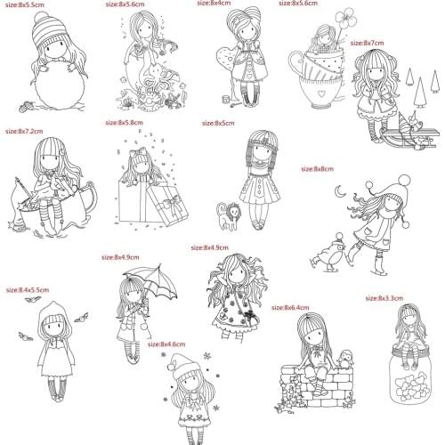 Clear stamps and metal cutting dies girl