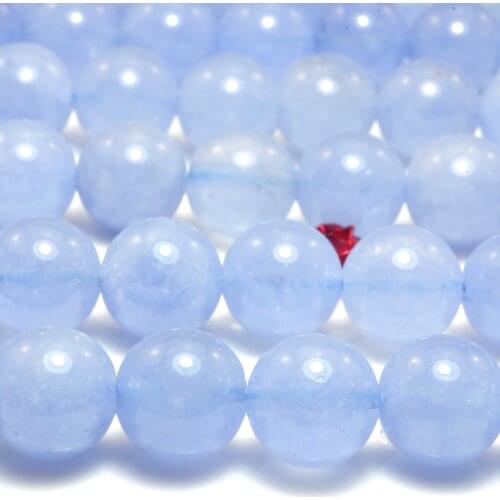 Blue Jade Smooth Round Loose Beads Wholesale Gemstones Semi Precious Stones Bracelet Necklace Diy Jewelry Making Supply Design