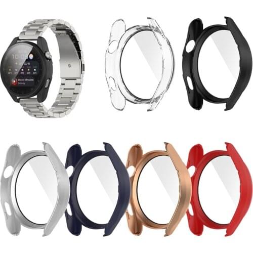 Compatible with -Huawei Watch3 pro Smart Bracelet Frame One-piece PC Protective Tempered Film Cover Protector Screen