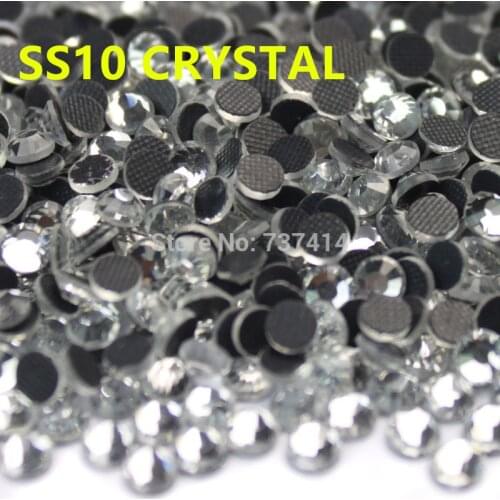 SS10 Clear Crystal DMC Hotfix Rhinestones Flatback Glass Iron On Hot Fix Rhinestones Iron On Strass For Transfer Motif Designs