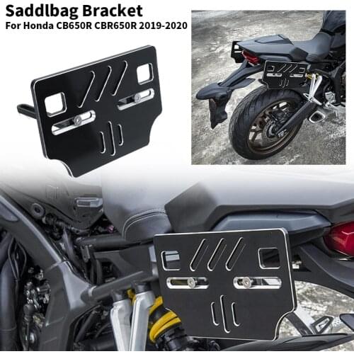 Motorcycle Saddle Bags Bracket Mount Luggage Rear Seat Storage Pouch Tools Side Panel Straps For Honda CB650R CBR650R 2019 2020