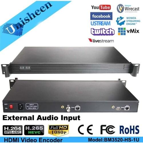 H.265 HEVC MPEG-4 AVC/H.264 4in1 HDMI HD SDI Video Encoder HDMI Transmitter live Broadcast encoder H264 encoder