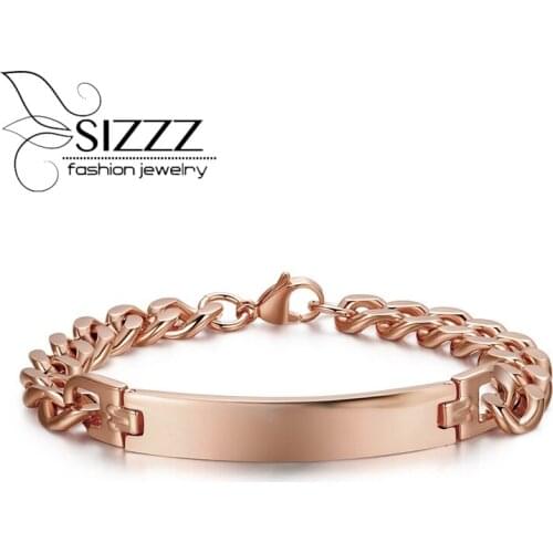 Women Chain Bracelets&Bangles Stainless Steel Rose Gold Bracelets Wholesale Wristband Bracelets