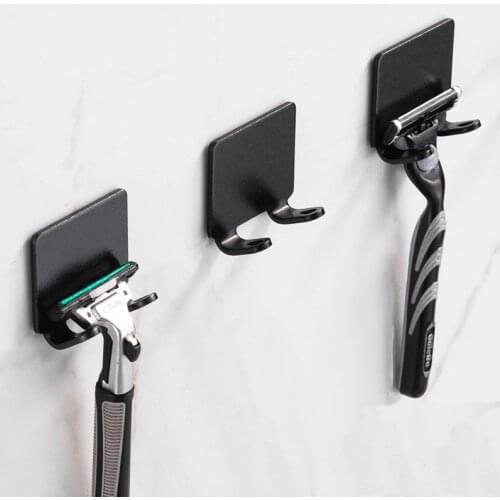 1PCS Perforated Free Razor Rack Storage Hook Wall-mounted Mens Razor Rack Bathroom Razor Rack Wall-mounted Bathroom Accessories