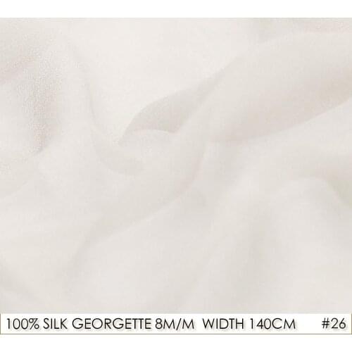 100% SILK GEORGETTE 140cm width 8momme Extra Wide Natural Silk Chiffon Fabrics Summer Dress Wedding Dresses Material White